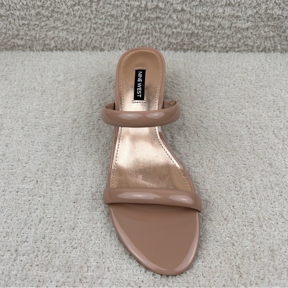 Nine West Heels Womens 8.5M Beige Tea 3 Strappy Classic Professional Block Heel - Picture 5 of 11